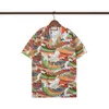 Camisas de diseño de lujo hawaianas de verano Camisa de bolos con estampado geométrico de moda para hombre Camisas casuales florales de Hawaii Hombres Slim Fit Variedad de manga corta
