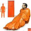 Autres sacs de jardin à la maison Sac de survie d'urgence étanche portable Randonnée Cam Gear Sac de bivouac thermique Kit de secours de premiers secours Myla Dhjwk