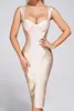 Casual Dresses 2023 Spring SummerSexy Backless Halter Dress Woman's Gilt Sheath Bandage Female Evening Gown Sexy Mini For Women