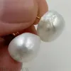 Stud 1214mm Mabe White Barokque Pearl 18K Gold Earrings Classic Ma Bei Personality Gorgeous Delicate 230425