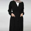 Ethnic Clothing Abaya Jazz Crepe Muslim Woman Kimono Cardigan Elegant Islam Dubai Turkey Hijabi Robe Modest Outwear Ramadan (No Inner Dress)