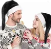 Berets Black Plush Santa Hat Women Beanie Winter Soft Slouchy Warm Christmas