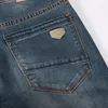 Men's Jeans Italian Vintage Design Men's Dark Color Straight Fit Cotton Denim Pants Ripped For Men Fashion Classical Homme