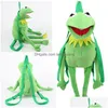 Stuffed Plush Animals Kermit Frog Dolls Hand Puppet Backpack Soft Plushie Funny Toy For Kids Christmas Boys Girls Gift Green Frogs Dha2G