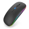 Mice Bluetooth Wireless With Usb Rechargeable Rgb Mouse For Computer Laptop Pc Book Gaming Gamer 2.4Ghz 1600Dpi Epacketo Drop Delive Dhciz