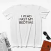 T-shirt da uomo Book Fandom Joke Graphic Tshirt Huikoo Men O Neck Pure Cotton Tumblr Instagram Lettera Hipster I Read Past My Bedtime Funny