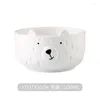 Dinnerware Sets Cute Bear Cutlery Ceramic Bowl Plate Plates Bowls Breakfast Milk Cup Cartoon Tableware Coffee White Dinner Set