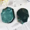 Natuurlijke Jade Massager Moss Agate Gua Sha Face Tool Sawtooth Crystal Guasha Stone Spa Scrapping Facial Skin Slim Lift Healing Health Beauty Tools