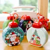 Kerstdecoraties Tinplate Candy Box Hangers Geschenk Lanyard pot Merry Decor voor thuis ornament Xmas Treechristmas