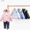 Donsjas 2023 Koreaanse Winter Kinderen Jongens Donsjacks Dikke Warme Rits Hoodie Parka Waterdicht Glanzend Wasvrij Kinderen Jongens SnowsuitL231125