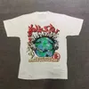 メンズTシャツヘルスターコットンTシャツブラックメンデザイナー服漫画グラフィックパンクロックトップ夏ハイストリートストリートウェアJ230807 SM