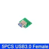 Belysningstillbehör Övriga 5 /2st USB Male Connector /Mini Micro för att doppa Adapterkort 2,54 mm Kvinna B Type-C USB2.0 3.0 PCB ConverterOTHER