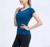 Décontracté femmes vêtements de sport t-shirts à manches courtes vêtements de yoga vêtements de sport femme t-shirt col rond pull coton multicolore mode polyvalent slim fit t-shirts