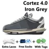 LDV MENS RUNNING SKOR LD SKO Cortez 4.0 University Red Iron Gray Fragment Smoke Clot Neutral Gray Net Orange Blaze Pine Green Men Women Trainer Sports Sneakers