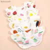 Bavoirs 6 pièces en forme de pétale bébé motif imprimé mignon bavoir en pur coton lingette anti-crachats bavoir anti-crachat pour garçons et filles bébé toutes saisons UniL231125