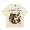 Hellstar t Shirt Rappe Erkek Kadın Tshirt rapçi yıkanmış gri siyah ağır zanaat unisex kısa kolu üst cadde moda retro cehennem kadın tişört tasarımcıları tees e5