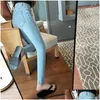 Femmes Jeans Femmes Casual Slim Avec Logo Fermeture À Glissière Bouton Décoration Confortable Respirant Vêtements De Plein Air Drop Delivery Vêtements Clothin Dh8Hz