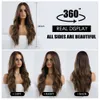 Synthetic Wigs EASIHAIR Long Brown Ombre for Women Natural Hair Wavy Middle Part Female Wig Cosplay Heat Resistant 230425