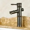 Robinets de lavabo de salle de bain Robinet de lavabo en laiton noir Accessoires de robinet à poignée unique pour eau froide solide