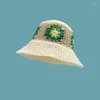 Wide Brim Hats In Korea Ins Handmade Crocheted Straw Sun Hat Fisherman Women Summer Shade Breathable With Large Brims