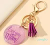 Nyckelringar akryl hartsskiva Nyckelring med Tassel Key Chain Gift Personalig kärlek du mamma för mors dag smycken grossist