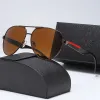 Top luxe ovale zonnebrillen voor mannen Designer Zomertinten Gepolariseerde bril Black Vintage Oversized Sun Glazen van vrouwen Male Sunglas SSW