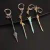 Cartoonfiguren 6cm Genshin Impact Sword Weapon Keychains Zhongli Venti Tartaglia Katana Key Chain Skyward Blade Keyring Anime Sieraden Gift T230425