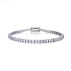 Selling S925 Sterling Silver Tennis Bracelet with Moissanite Diamond Real Gold Plated Manufacturer Custom 3mm 4mm 5mm 6.5mm