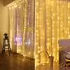 Juldekorationer 3x1/3x2/3x3m LED -gardin Icicle String Lights Christmas Fairy Lamp Garland Outdoor For Wedding/Party/Garden Home Decoration 231124