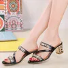 Sandaler Kvinnor Fashion Square Heel Summer Lace Tisters Sexy Hollow For High Sell