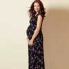 Maternidade vestidos de dres dres shortsleeeved prolongada grávida de 6 meses roupas de noite vestido de noite 230425