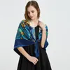 Sjaals Dames Oversized Sjaal 130 130 cm Twill Zijde Bloemenontwerp Vierkante Sjaal Grote Wrap Halsdoek Luxe