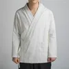 Kurtki męskie tradycyjne otwarte ścieg męski bawełniany lniany kurtka Kimono Cardigan Mężczyzna harajuku znasza męskie płaszcze kongfu płaszcze