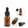 Großhandel dicke braune Glas-Tropfflaschen, bernsteinfarben, 10 ml, 15 ml, 20 ml, 30 ml, Parfüm, ätherisches Öl, kosmetische Behälterverpackung