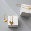 Boucles d'oreilles pendantes Amaiyllis en or 18 carats, mode OL Love Heart Lock, crochet d'oreille minimaliste, longue goutte pour cadeau de bijoux de famille