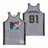 Basketfilm Music Television MTV Jerseys 81 Rock Roll Shirt Film Retro Black White Pinstripe Team Hiphop Breattable Pullover High School for Sport Fans Good