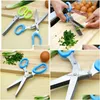 Fruit Vegetable Tools Stainless Steel Cooking Kitchen Accessories 5 Layers Knives Sushi Shredded Scallion Cut Herb Scissors W0146 Dhomc
