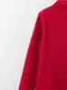 بدلات نسائية Yenkye Fashion Women Red Double Breadted Blazer legant termant apell jolar long leare sup past puck