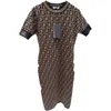 2023 Neues Designer-Damen-T-Shirt High-End-Hemd Sommer-Rundhalspullover Classic Espresso All Over Letter Temperament Slim Fit Sleeve Knit Dress