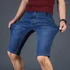 Heren Shorts Plus Size 40 42 44 46 Zomer Dunne Mannen Business Denim Fashion Casual Stretch Slanke Blauwe Jeans korte