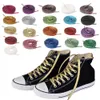 Sko delar tillbehör 1pair 130 cm glitter platt snöre mode skosnör strängar löpande sneakers skor boot skosnören färgglada ljusa skomor 231124