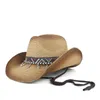 Szerokie brzegowe czapki moda bohemian frędzla kobiety pusta zachodnia kowbojowa kapelusz lady letnie słomka sombrero hombre cowgirl jazz sun wiatr lina