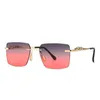 Sunglasses Flat top narrow Sunglasses modern mirror legs in the shape of jumping cheetah decorative sunglasses 1847s