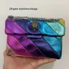 Kurt Geiger London Kensington Mini PUl Leather Rainbow Crossbody i torebka Luksusowa torba na ramię Mała torba listonoszka