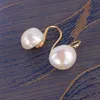 Stud 10-12mm white baroque pearl earrings 18K gold-plated hook gold chic teardrop elegant dangler natural earbob 231124