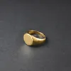 Band Rings Handmade Highly Polished Stainless Steel 18k Gold Plated Oval Smooth Blank Signet Rings for Women Men 231124