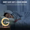 Multifunktionell trådlös laddare Big G Alarm Clock Högtalare App Control RGB Night Light Charging Station för iPhone 11 12 13 14 Pro Max Samsung med Retail Box VBZ5