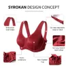 Strój jogi Syrokan Sports Bra Women Spandex Max Control Solid Impact Plus Size Ferewire Tops Sportswea Ins 230425