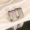 Boucles d'oreilles créoles de luxe hip-hop en Zircon pour femmes et filles, Punk, bijoux de fête de mariage, cadeau E286