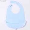 Bibs Burp Cloths 1Pcs New Lunch Apron Toddler Silicone Bibs Baby Kids Girl Boys Waterproof Saliva Solid Feeding Bib Baby Silicone Bib ApronsL231125